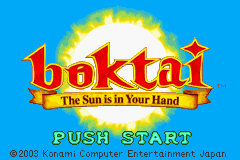 Boktai 2 Solar Boy Django title screen for GameBoy Advance